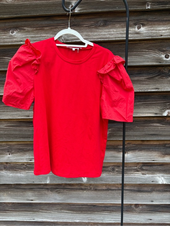 English Factory Tops - English Factory Red Ruffle Sleeve Top